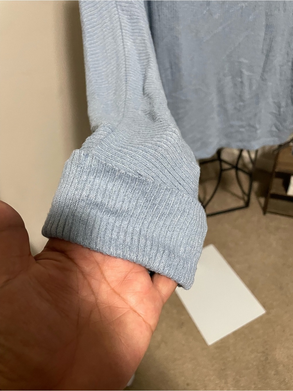 Caslon Pale Blue Ribbed Crewneck Top - Picture 3 of 7